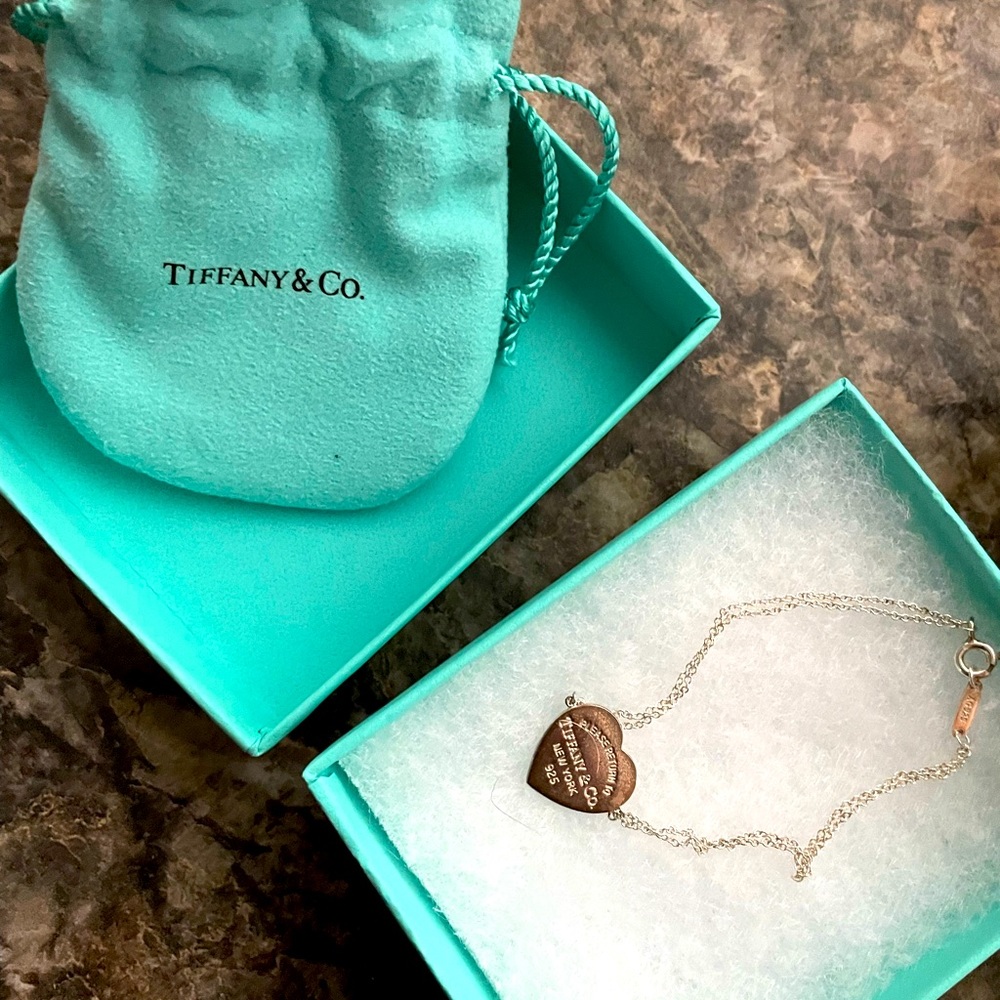 Tiffany & Co heart tag double chain brace